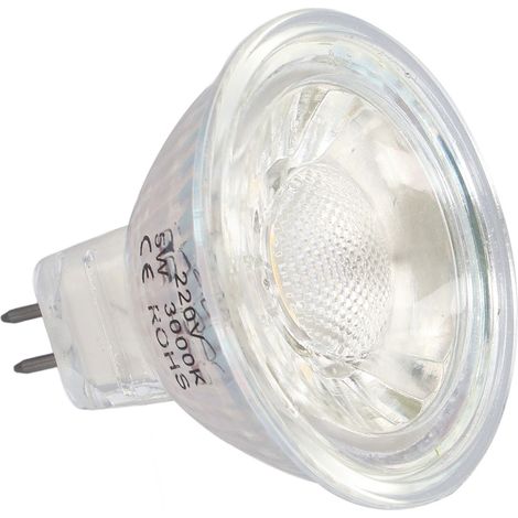 Ampoule LED COB 5W en verre MR16, dimmable, spot pour chambre ou salon, 220V, lumière blanc chaud 3000K (1/5)