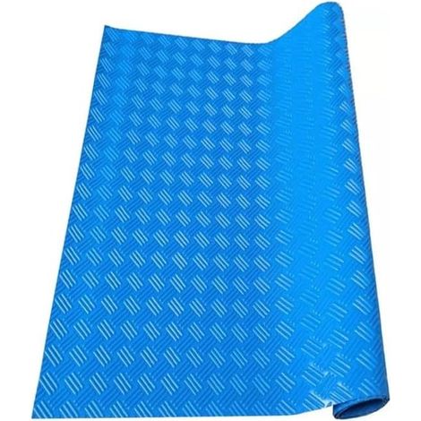 Tapis d'échelle de piscine antidérapant, tapis de protection en PVC pour piscines hors sol, housse de sécurité antidérapante, tapis de sol bleu pour marches d'entrée (90 x 60 cm) (1/4)