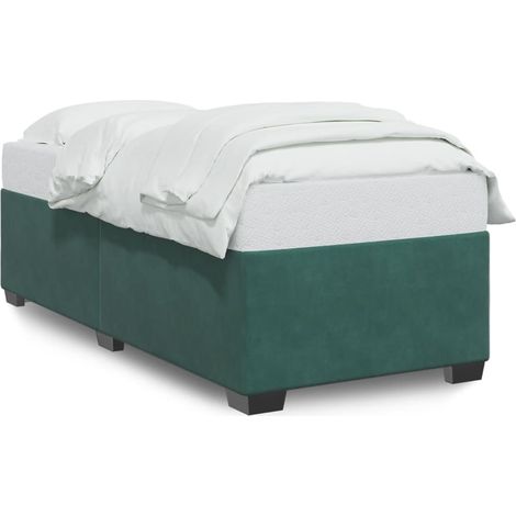 Lit simple,Lit adulte,Cadre de lit sans matelas vert foncé 90x190 cm velours CFW2178047 (1/5)