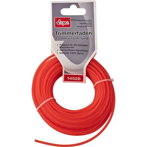 Motorsense Freischneider Mähfaden Trimmerfaden 3,3mm-15m rund Nylon Signalfarbe (1/2)