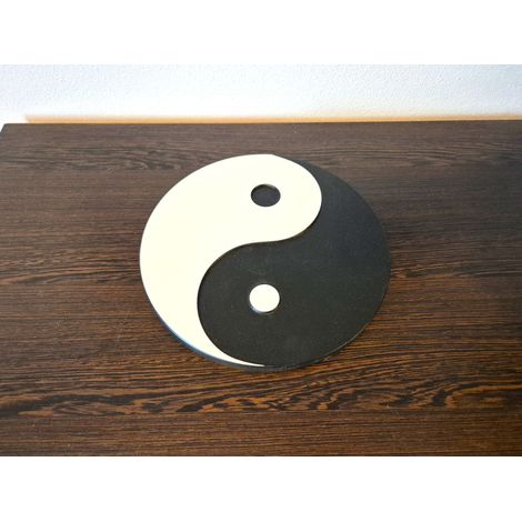 Yin-Yang-Symbol, schwarz-weiß, MDF, 18 mm, Durchmesser 25 cm (1/5)