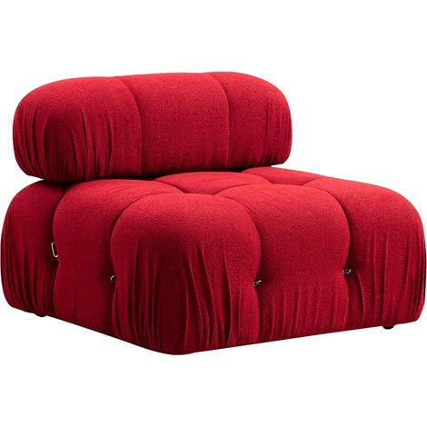 Módulo central para sofá modular de tela Bubble 1 - Rojo (1/3)
