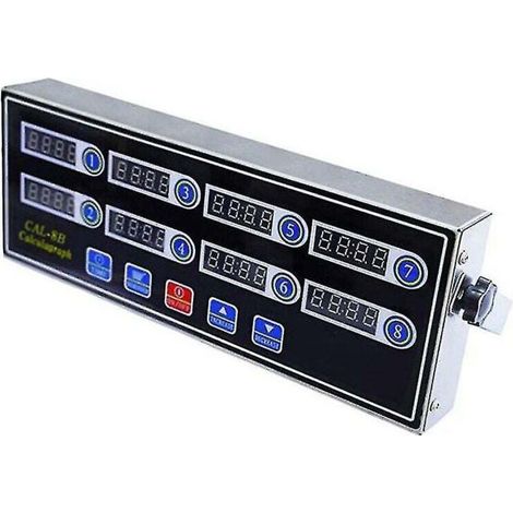 – minuterie de cuisine numérique commerciale à 8 canaux, minuterie de calcul en acier inoxydable avec alarme, horloge (1/4)