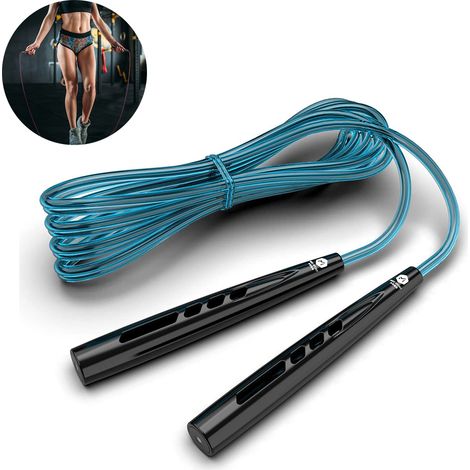 Corde à Sauter - Roulement à Billes Double - Longueur Réglable - Poignées en Aluminium Anti-Dérapant - Pour Fitness, Boxe, Cross-Training - 1 Pièce (1/5)