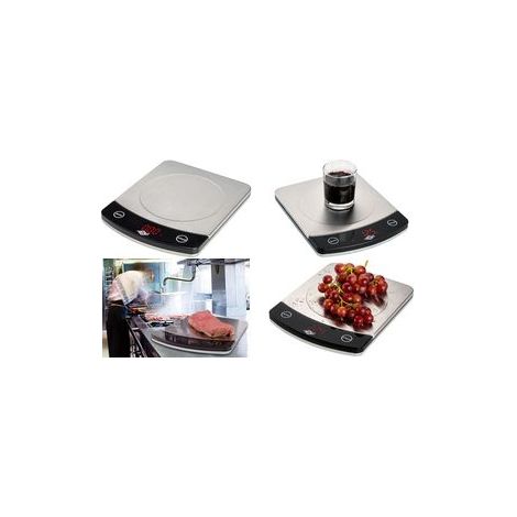 Báscula de cocina WEDO profi-steel capacidad 10 kg pantalla LCD