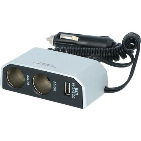 Multiprise Allume-Cigare 2X12V Et 1Xusb 2.4A