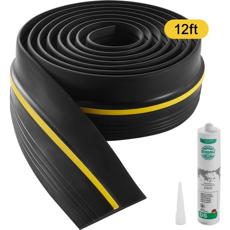 Bande d'étanchéité de seuil de porte de garage, 3,7 m, PVC épais adhésif, remplacement universel, noir. (1/5)