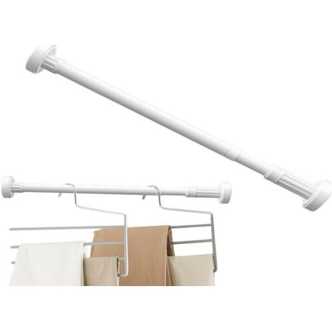 Portant à vêtements réglable Barre de support pour penderie Barre de rideau de douche Porte-serviettes télescopique, barre de rangement pour salle de bain, 35-50 cm / 13,78-19,69 pouces (1/5)