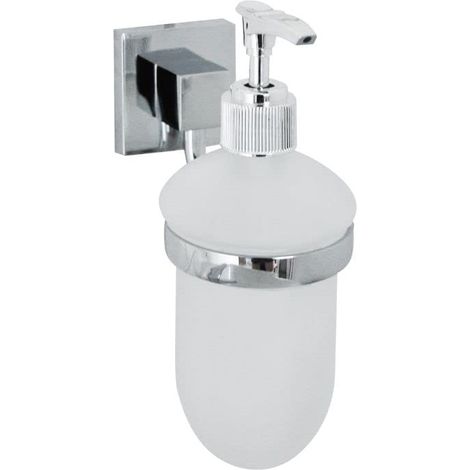 Distributeur de Savon Porte Savon Cuisine Distributeur Savon Liquide, Zinc, Gris, Chrome, 7 x 17 x 11 cm (1/5)