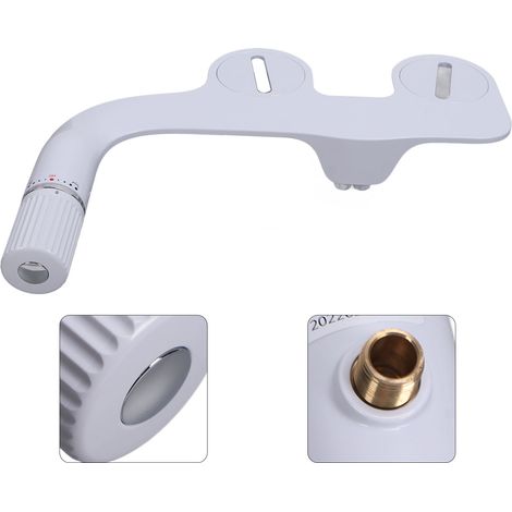 [Equipamiento de cocina] [No especificado] Bidé de doble chorro de ABS ultrafino para inodoros G1/2, manguera de 75 cm, presión de agua ajustable, para mujeres y hombres (1/5)