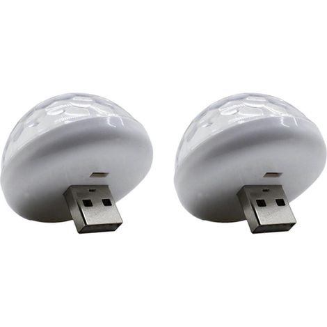 Lot de 2 lampes LED USB multicolores pour éclairage intérieur de voiture, éclairage d'ambiance, néons, détecteur de son, lumière DJ (1/5)