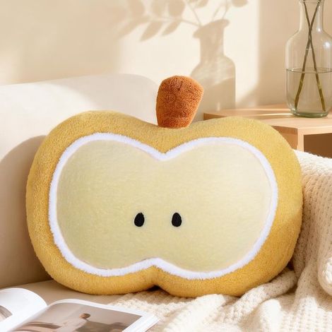 Cuscino in peluche a forma di fetta di mela, morbido cuscino a forma di frutta per divano, letto o soggiorno. (1/5)