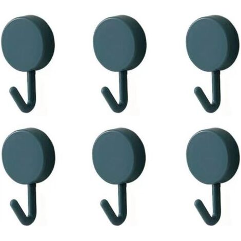 Selbstklebende Haken, hübsche dekorative Wandhaken zum Aufhängen von Hosenträgern, Hüten, Handtüchern und Schlüsseln, 6 Stück, blau (1/4)