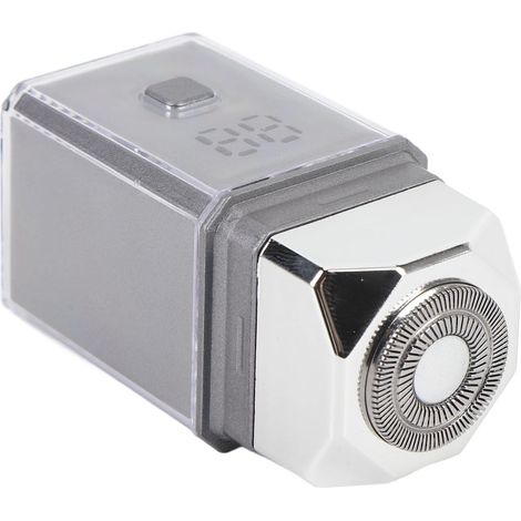 Tondeuse à Barbe de Voyage Portative IPX7 pour Hommes, Tondeuse électrique Rechargeable Silencieuse avec Tête de Poils de Nez, Bleue (SILVER) (1/5)