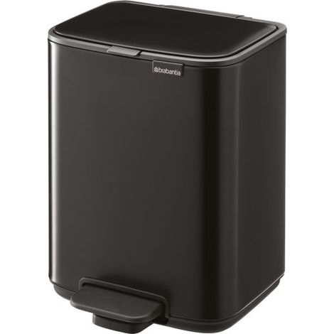 Poubelle Pédale Bo 4l Noir Mat Design Compact Et Hygiénique Pour Petits Espaces. - Brabantia International Bv
