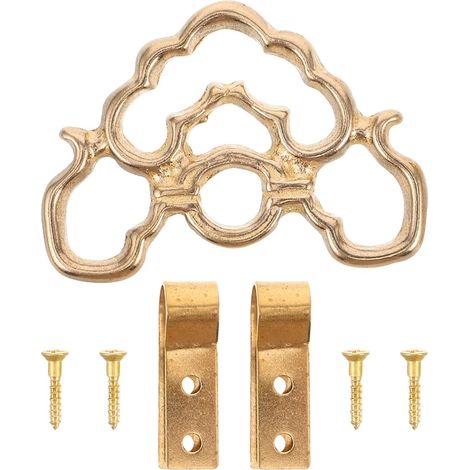 CCYKXACrochet pour Cadres Photo en Laiton Or Design Antique Traditionnel Chinois, Fixation Sécurisée et Installation Facile pour Accrocher Tableaux Muraux (1/5)