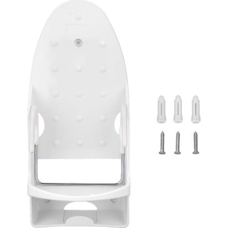 Bracket in iron electric resistant to the heat 2 in 1, wall bracket in iron with hook for the home and the room of bath, white (1/5)