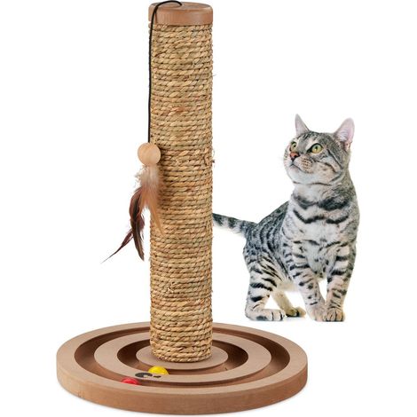 Rascador para gatos con cuerda de juguete y tablero