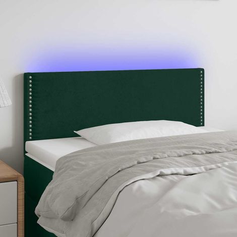 Tête de lit à LED - Design industriel - Pour Lit adulte - Vert foncé 80x5x78/88 cm Velours Chic-685943 (1/5)