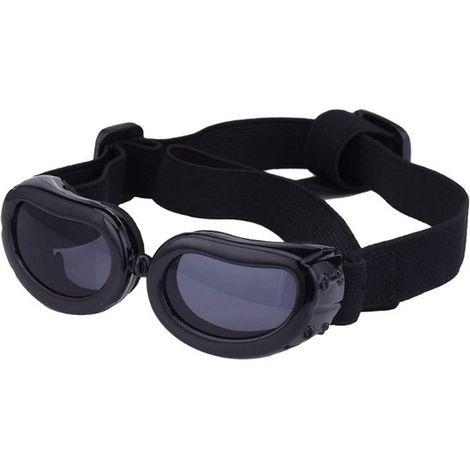 Lunettes de protection pour chien - Noires - avec sangle ajustable - Lunettes de soleil pour chien - Accessoires pour animaux - Protection UV (1/5)