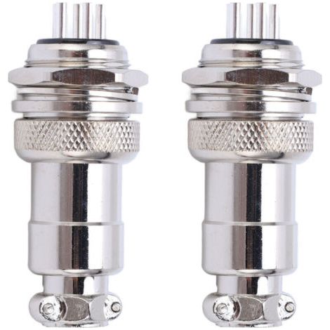 2PCS Connecteur Aviation Mâle Femelle 6 Broches 20mm 250V AC DC en Alliage de Zinc