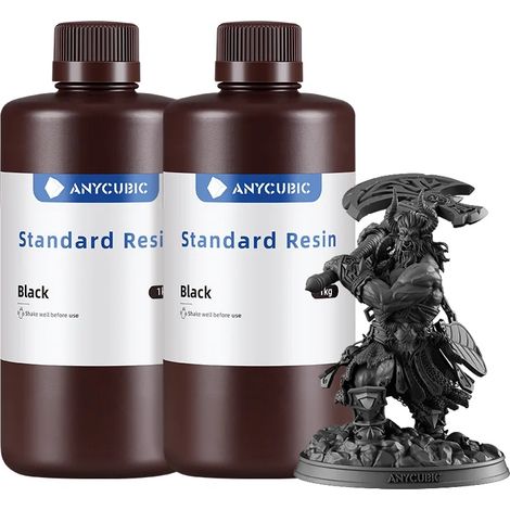 Résine d'impression 3D, longueur d'onde de durcissement de 405 nm, compatibilité LCD, 2KG Noir (1/2)