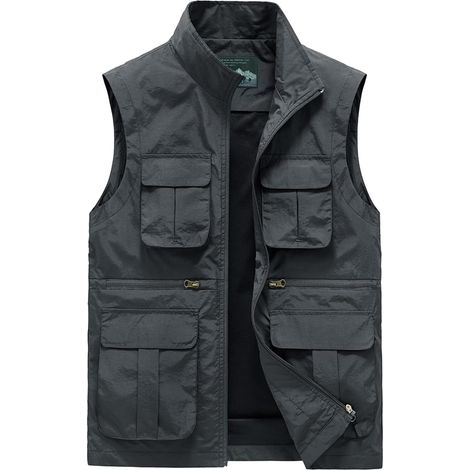 Fishing Vest for Men Lightweight Breathable Outdoor Summer Multi-Pocket Work Vest Sleeveless Quick Dry Vest Photographer Camping Hunting Clothes (1/5)
