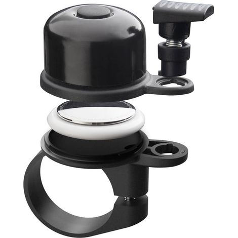 Sonnette de vélo AirTag, 31 mm, noire, sonnerie puissante de 85 dB, support AirTag dissimulé, accessoire de cyclisme (1/5)
