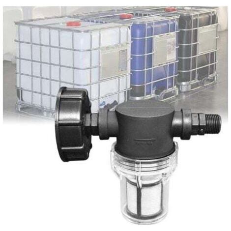 Robinet Raccord Cuve 1000 L, Articulation de Tuyau de Jardin pour Collecteurs d'eau de Pluie avec Fonction de Filtre,S60x6 Adaptateur De Réservoir d'eau IBC (1/2'' Fil extérieur)