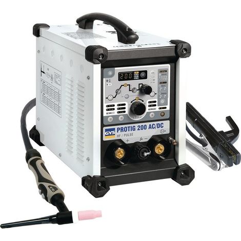 Machine de soudage TIG PROTIG 200 AC/DC – Soudage TIG/ MMA – Plage de courant 10-200 A – Compatible aluminium, acier, inox – Modes DC/AC Pulsé (1/2)