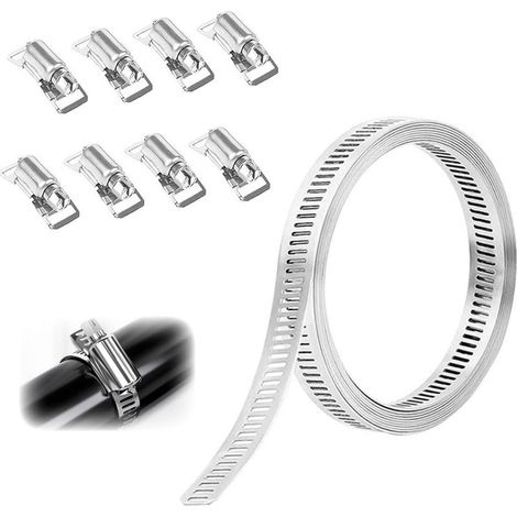 Colliers de serrage de 3,5 m en acier inoxydable 304 avec technologie de fixation pour tous les projets de tuyaux, pour tuyau d'eau, tuyau de gaz, tuyau automobile et piscine, machine à