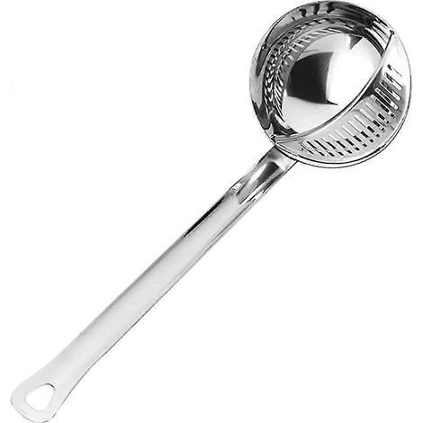 Louche en acier inoxydable, écumoire à huile, cuillère à soupe, écumoire filtrante pour restaurant et maison (L) (1/5)