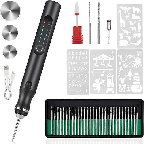 Stylo à graver électrique, machine à graver sans fil, graveur rotatif portable pour le bricolage, idéal pour la gravure de bijoux, de bois, de verre et de pierre. (1/5)