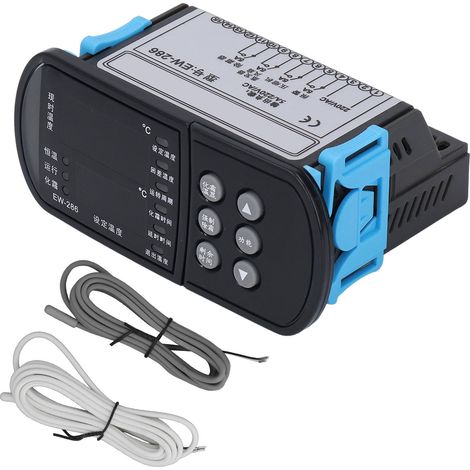 Régulateur de température numérique avec sonde, thermostat chauffage/refroidissement, alarme intégrée, interrupteur AC220V (1/5)