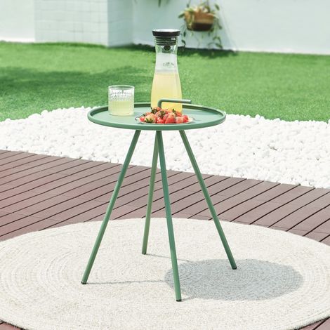 Outdoor-Beistelltisch Fosen 55 x Ø 42 cm Grün [en.casa]