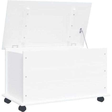 Maison Exclusive - Cassapanca con Ruote ALTA Bianca 73x39,5x43 cm Massello di Pino