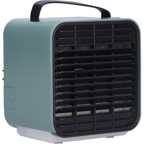 2-in-1 Tragbarer Luftkühler/Ventilator, Luftreiniger mit Negativ-Ionen-Technologie, USB-Anschluss, 3 Windgeschwindigkeiten, Grün (1/5)