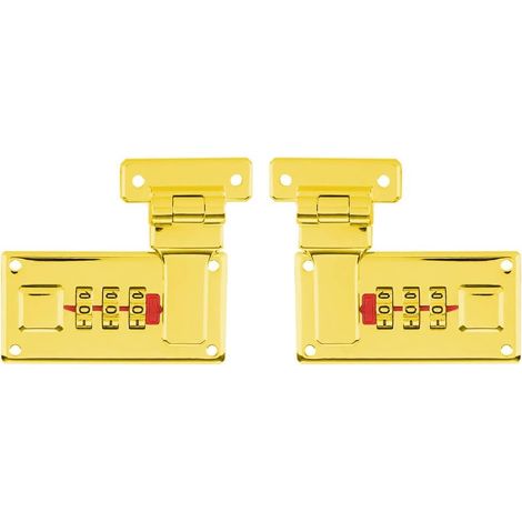 Lot de 2 cadenas à combinaison avec serrure à combinaison - Remplacement à 3 chiffres (jaune) (1/5)