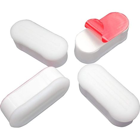 Butée de siège de toilette pour bidet avec adhésif puissant, blanche, lot de 4