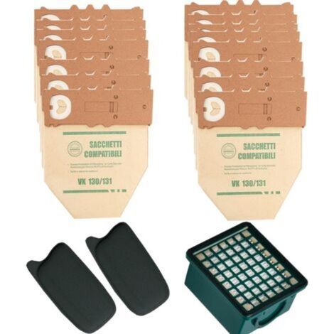 Sacs de rechange pour Vorwerk Folletto VK130 VK131 (15 sacs + filtre)