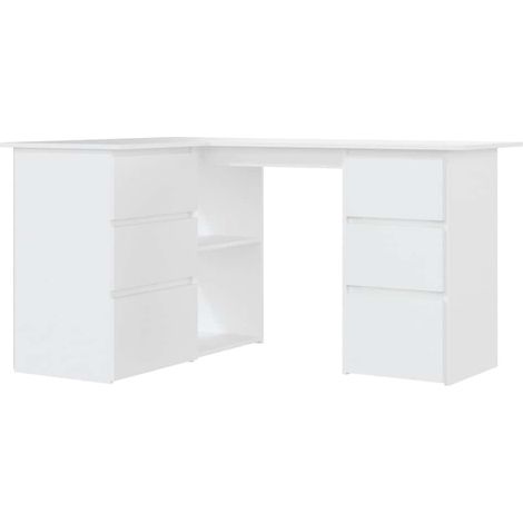 Maison Exclusive - Scrivania ad Angolo Bianca 145x100x76 cm in Legno Multistrato (1/5)