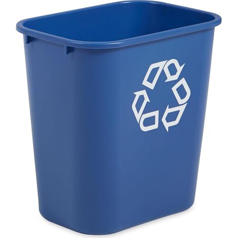 Corbeille de Recyclage Petite Poubelle de Bureau en Plastique 26 L, Bleu (1/5)