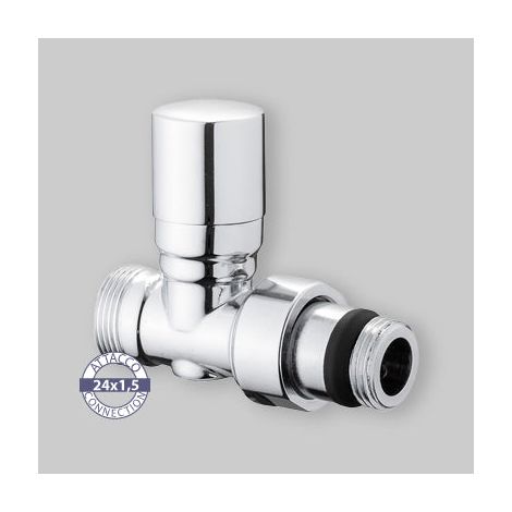 Detentore Micrometrico Diritto Attacco Rame, Multistrato E Pe-X "Aida" Cromo 1/2" - 24X1,5 (1/3)