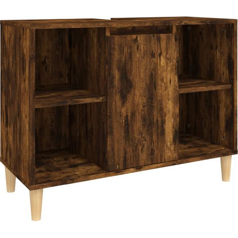 Meuble d'évier chêne fumé 80x33x60 cm bois d'ingénierie CFW292960 (1/5)