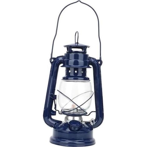 SABIR-Lampe à pétrole vintage, lanterne à pétrole, décoration de fête ou de pub, cadeau (bleue) - HEN (1/4)