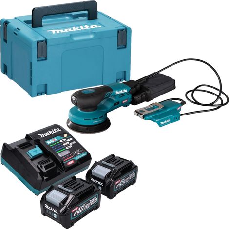 Makita BO 003 CGM201 Ponceuse excentrique sans fil 40 V max. 125 mm 3,0 mm Course Brushless + 2x batterie 4,0 Ah + chargeur + Makpac (1/5)