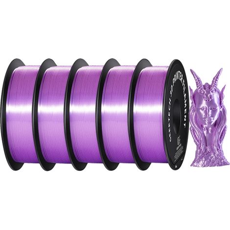 Filament PLA en soie 3D, 1 kg, matériau biodégradable, VIOLET (1/2)
