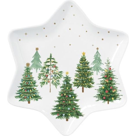 piatto da servizio a stella 22,5 cm - Alberi Festivi - Easy Life