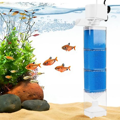 Filtro silenzioso per acquario da 150 a 300 litri, 1200 l/h 15 W, sistema di filtrazione automatico per acquario, apporto di ossigeno, filtro interno per acquario, portata