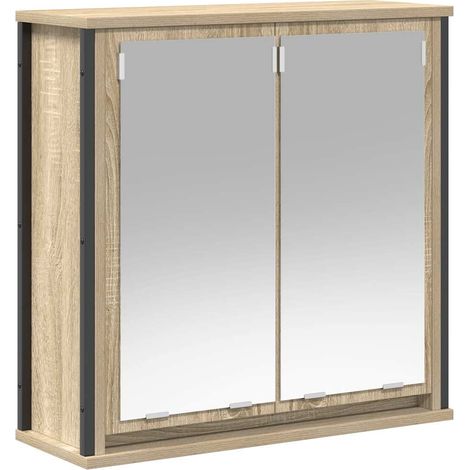 Maison Exclusive - Pensile da Bagno con Specchio Rovere Sonoma 60x21x60 cm